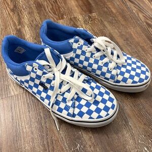 Vans Off The Wall Blue White Checkerboard Skater Kids Sneakers 5 Casual Basic